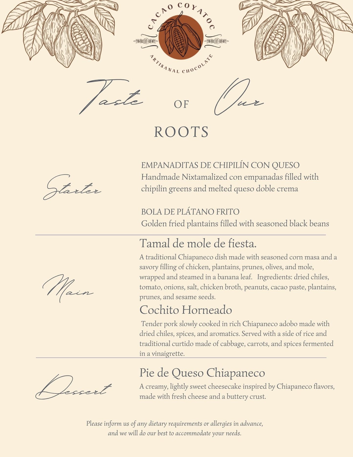 A taste of our roots